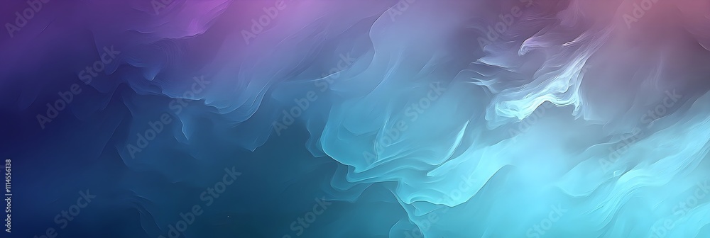 Obraz premium A dreamy abstract background with wisps of smoke in translucent shades of blue and purple on a dark gradient.