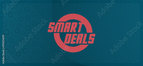 Vibrant vector design with "SMART DEALS" in bold, retro font. Dynamic background creates eye-catching, attention-grabbing look for sales, promotions, discount designs. Versatile for retail, e-commerce