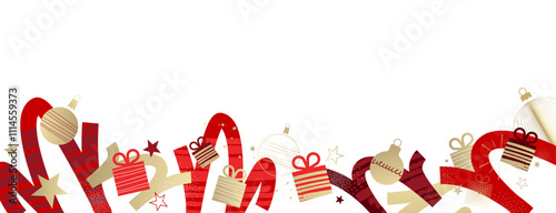 Merry Christmas and Happy New Year. Vector illustration for background, greeting card, party invitation card, website banner, social media banner, marketing material.