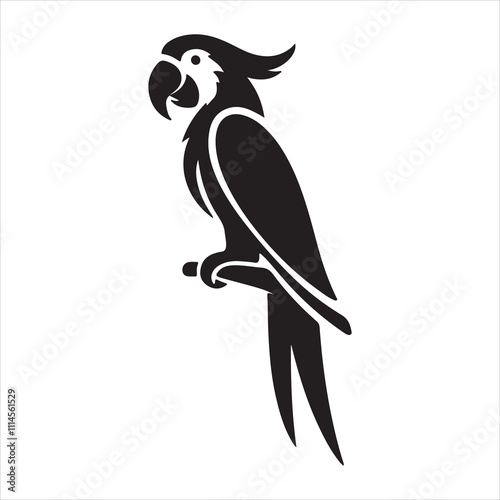 Illustrator image of a parrot silhouette