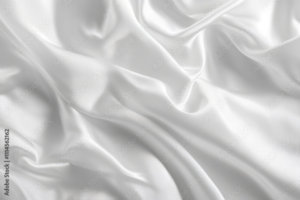 Obraz premium Elegant Draped White Silk Fabric Texture
