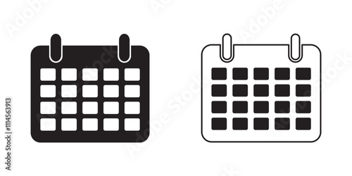 Calendar icon set vector silhouette. Desktop calendar isolated on white background. Calendar symbol. calendar vector icon