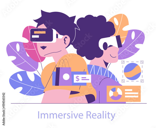 Immersive Reality. Flat Vector Illustration