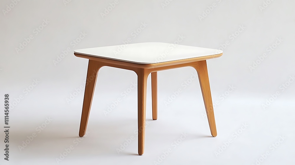 Fototapeta premium A wooden table with a white top