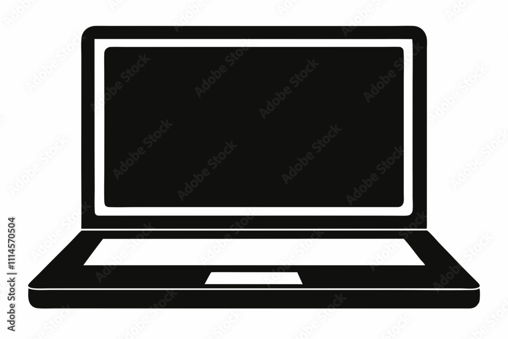 Black Laptop Silhouette Vector Design Black Laptop Silhouette Vector Design