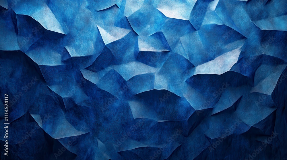 Fototapeta premium Stunning Abstract Blue Geometric Design: A Deep Dive into Polygonal Forms