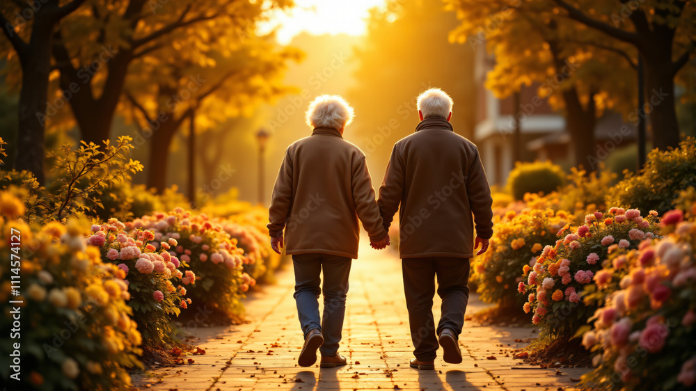 Obraz premium Embracing Love in Golden Years A Heartwarming Journey of Elderly Companionship