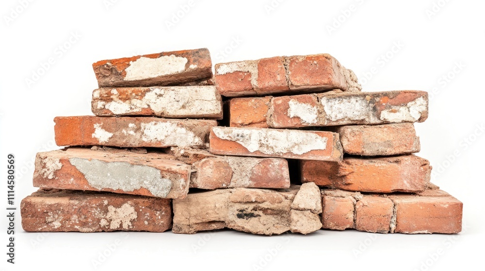 A Pile Of Old Weathered Red Bricks A Pile Of Old Weathered Red Bricks