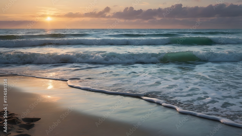 Obraz premium Serene Beach Sunset