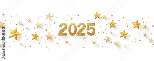 Minimalistic horizontal banner with handwritten gold 