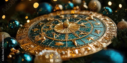 Wallpaper Mural Festive Zodiac Wheel Ornate Christmas Ornament Torontodigital.ca