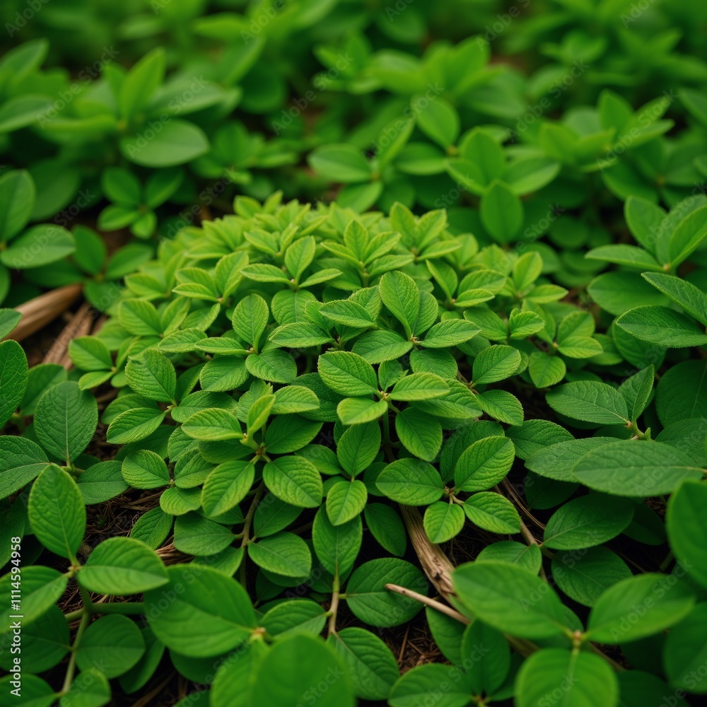 Obraz premium Green textured grass backdrop featuring lush leaves ideal for eco-friendly design projects