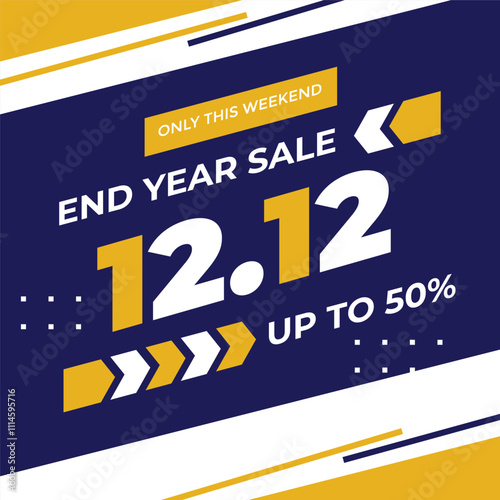 12.12 Sale banner promotion template design with dynamic gradient color and typography illustration Special offer shop now for social media campaign and web banner.
