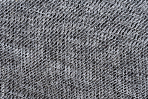 Gray linen and cotton fabric texture. Copy space. Background