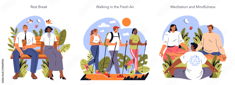 Fototapeta premium Burnout Breaks. Flat Vector Illustration