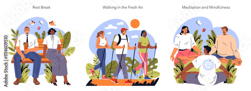 Burnout Breaks. Flat Vector Illustration