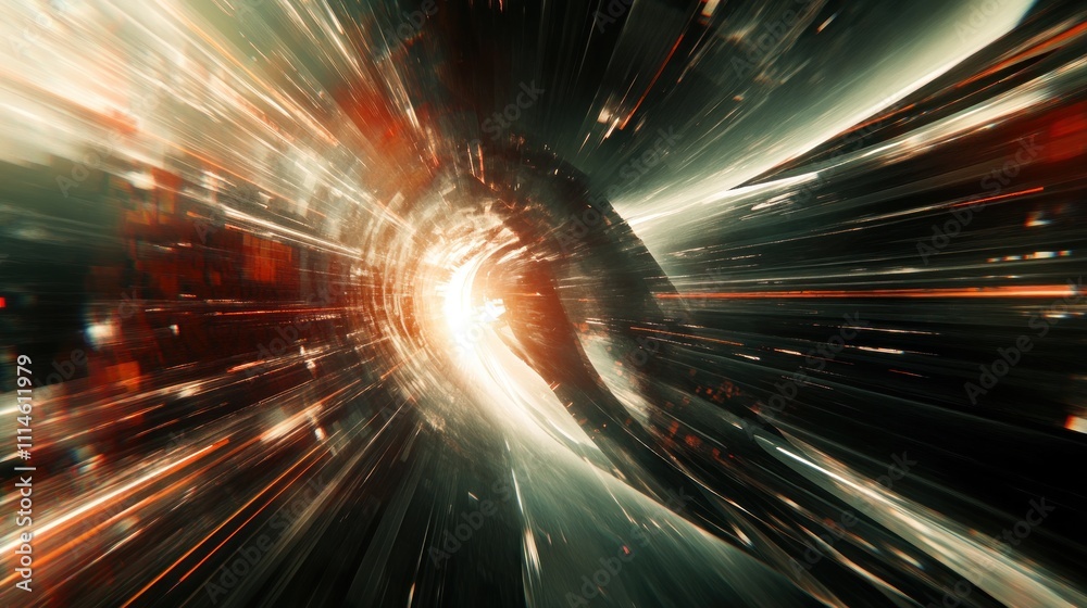 Obraz premium Abstract Light Speed Tunnel Through Space