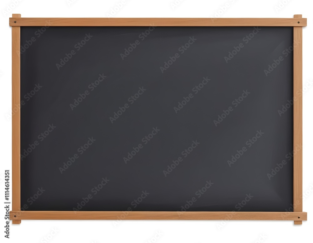 A blank chalkboard with a wooden frame A blank chalkboard with a wooden frame