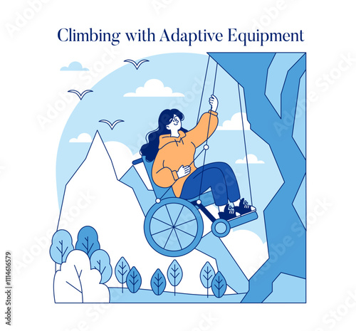 Sports For Disabled People. Flat Vector Illustration