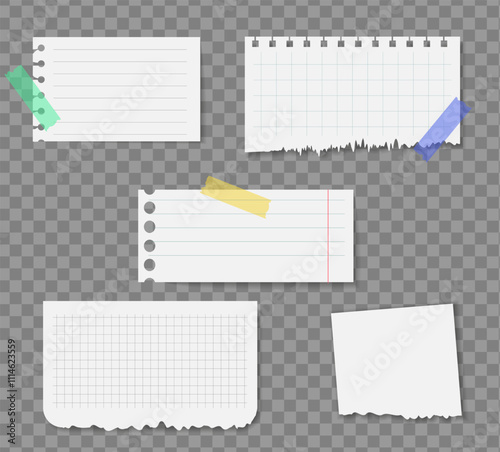 Realistic notes isolated with real shadow. Square sticky paper reminders with shadows, paper page