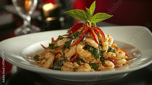 Spicy Shrimp Basil Dish: A Culinary Delight photo