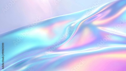 Wallpaper Mural Abstract fluid holographic iridescent glossy texture background. Shiny metallic wavy synthwave retro pastel rainbow backdrop. Torontodigital.ca