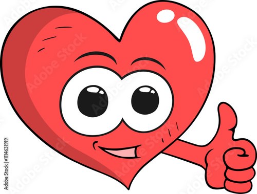 Design of funny heart illustration
