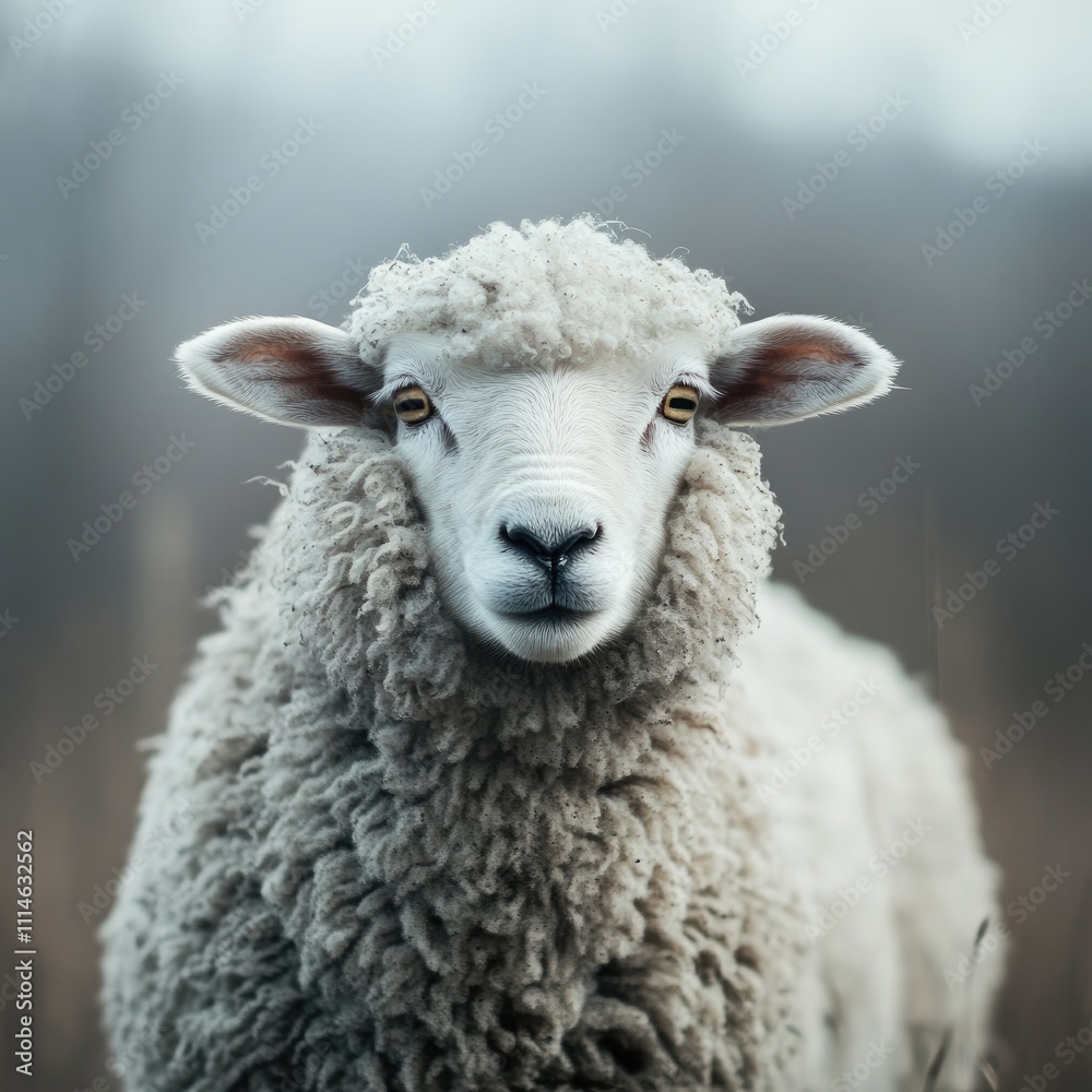 Obraz premium Sheep with Space for Text