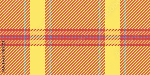 Business plaid background textile, color vector tartan pattern. Figure check fabric texture seamless in red and yellow colors.