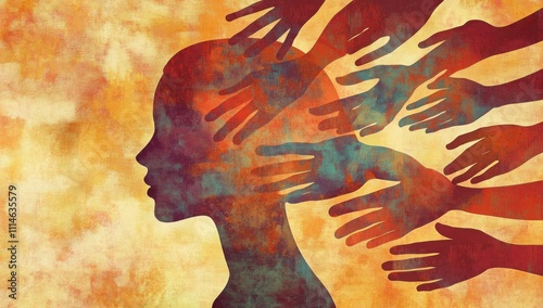 Domestic violence, hand hits face of abused woman, international awareness month for victims and survivors