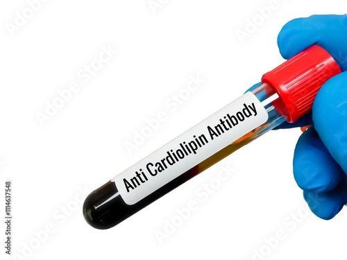 Blood sample tube for Anti Cardiolipin antibody test, antiphospholipid syndrome (APS), autoimmune disease photo