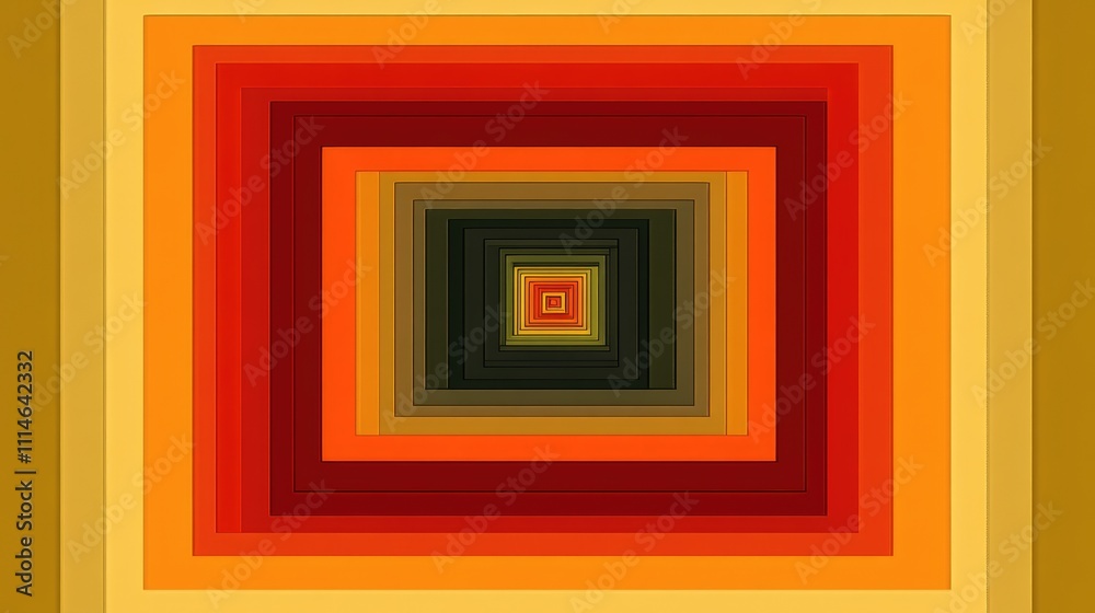 Abstract Geometric Art with Warm Tones and Multicolor Symmetry