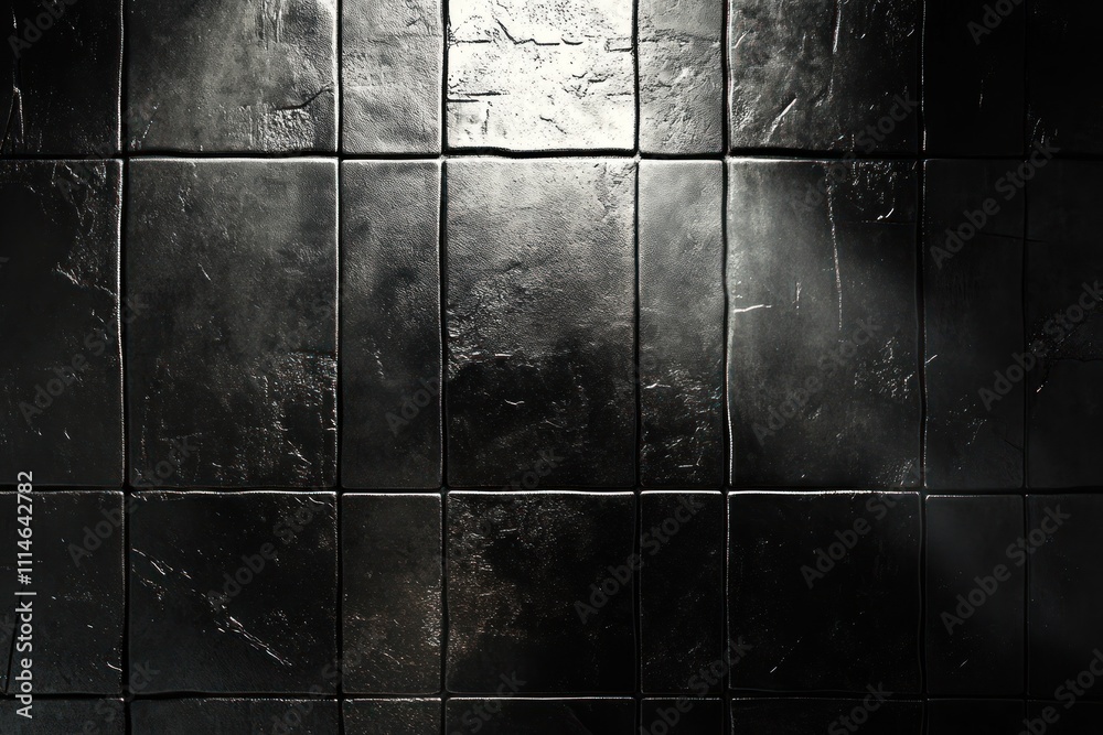 Naklejka premium Dark Rectangular Tiles Illuminated By Light