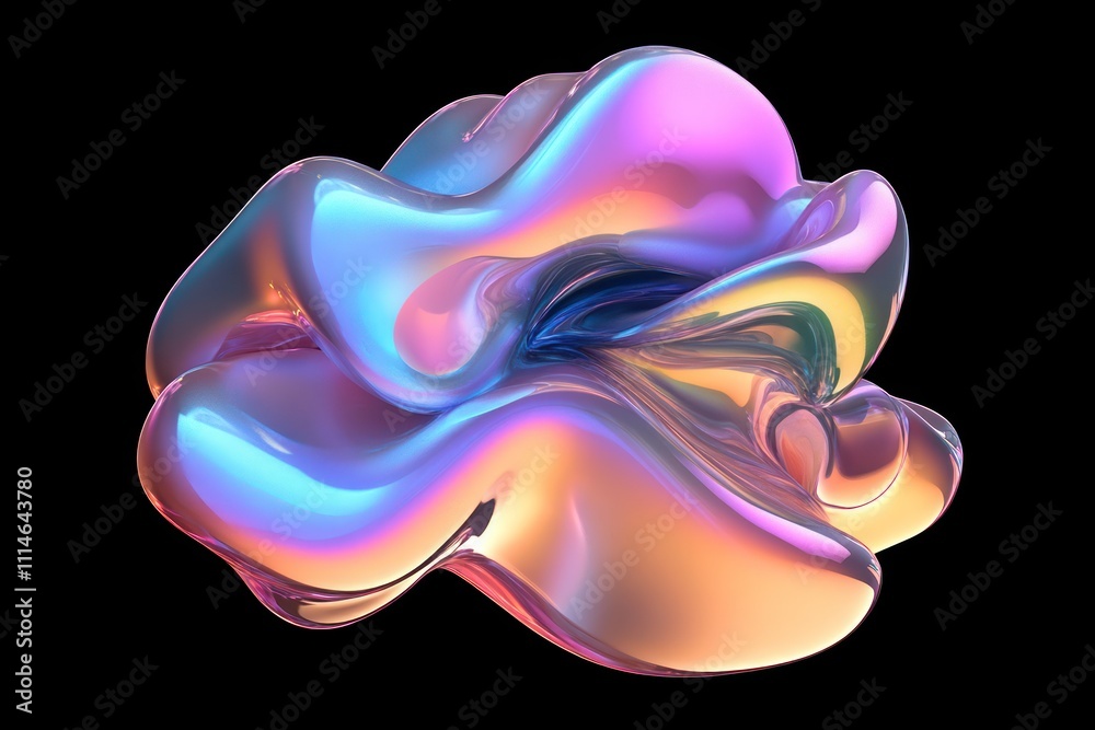 Obraz premium Abstract iridescent blob digital art design