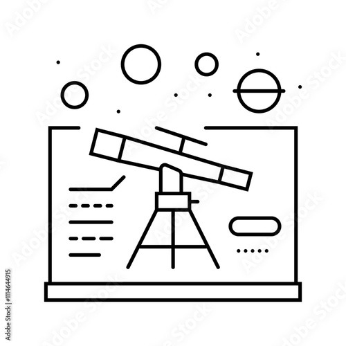 astrophysics space exploration line icon vector. astrophysics space exploration sign. isolated contour symbol black illustration