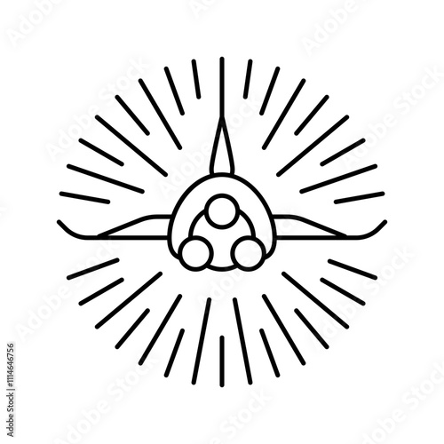 interstellar travel space exploration line icon vector. interstellar travel space exploration sign. isolated contour symbol black illustration