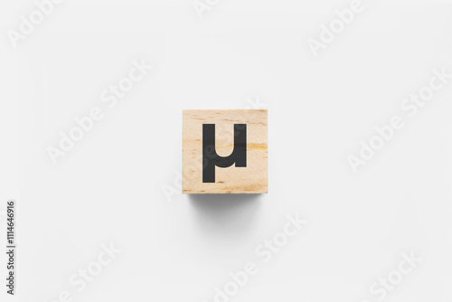 Canvastavla µ (Micro) wooden cube on white background