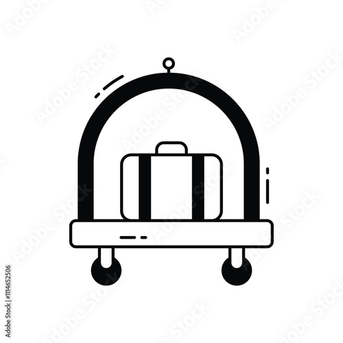 Luggage cart vector icon