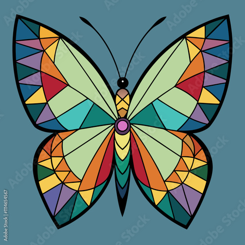 Butterfly with stained glass wings.