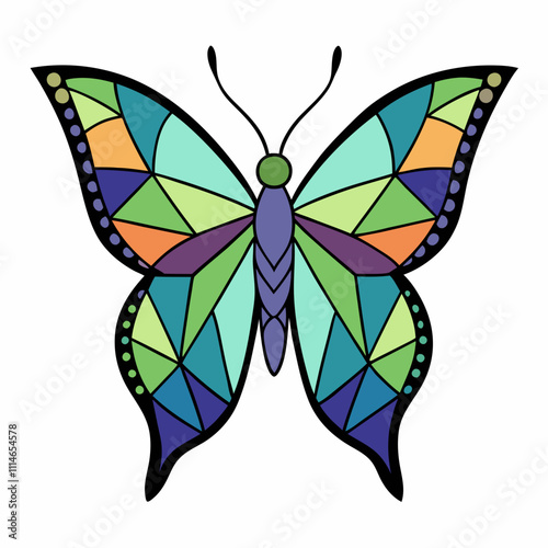 Butterfly with stained glass wings.