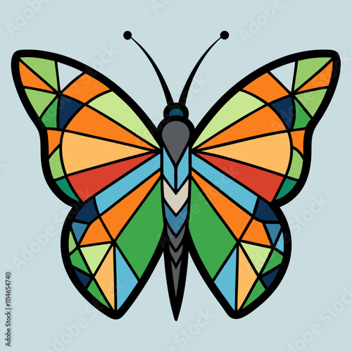 Butterfly with stained glass wings.