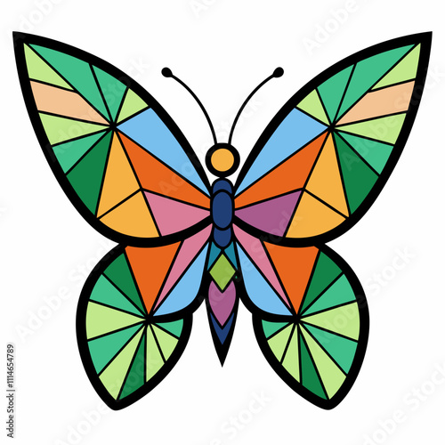 Butterfly with stained glass wings.