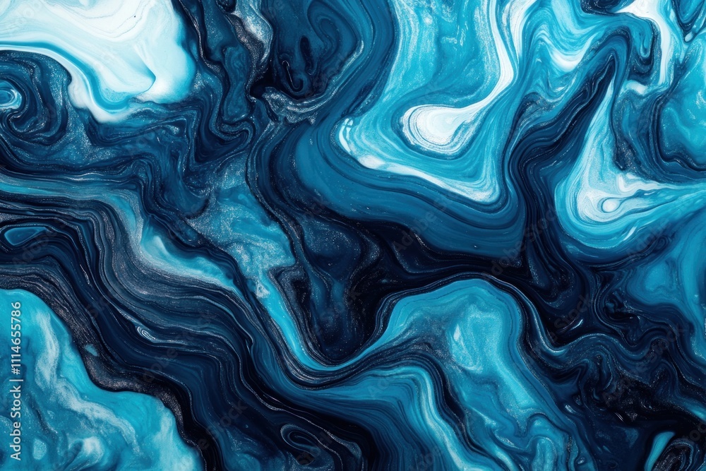 Obraz premium Abstract Blue Swirling Paint Texture Design