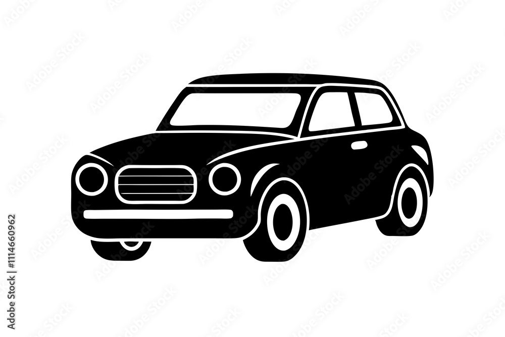 Naklejka premium car illustration vector icon silhouette illustration with white background
