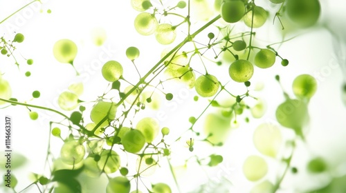 Fresh Green Grapes on Vine with Diffused Lighting