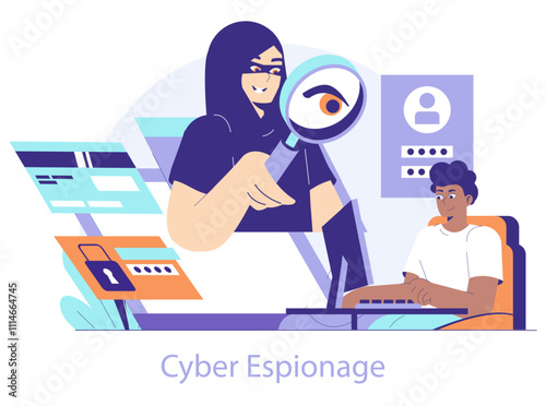 Cybercrime. Flat Vector Illustration