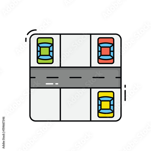 Parking lot vector icon
