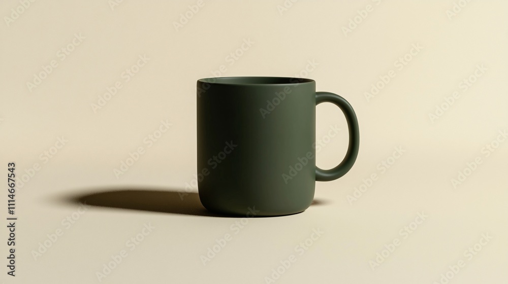 Minimalist matte coffee mug on a neutral background in a modern setting Minimalist matte coffee mug on a neutral background in a modern setting