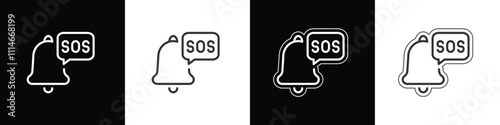 Icon of Emergency call alert. Emergency call line and flat icon, medicine and healthcare, police etc. SOS vector icon symbol illustration.