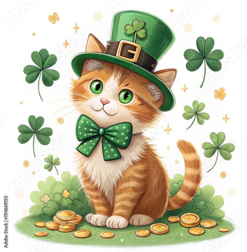 Green Bow Tie and Playfulness: How Cats Liven Up the St. Patrick's Day Atmosphere
